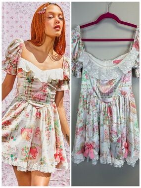 Strawberry Shortcake Dolls Kill Kidcore Mini Dress Cosplay Costume Size M Cute